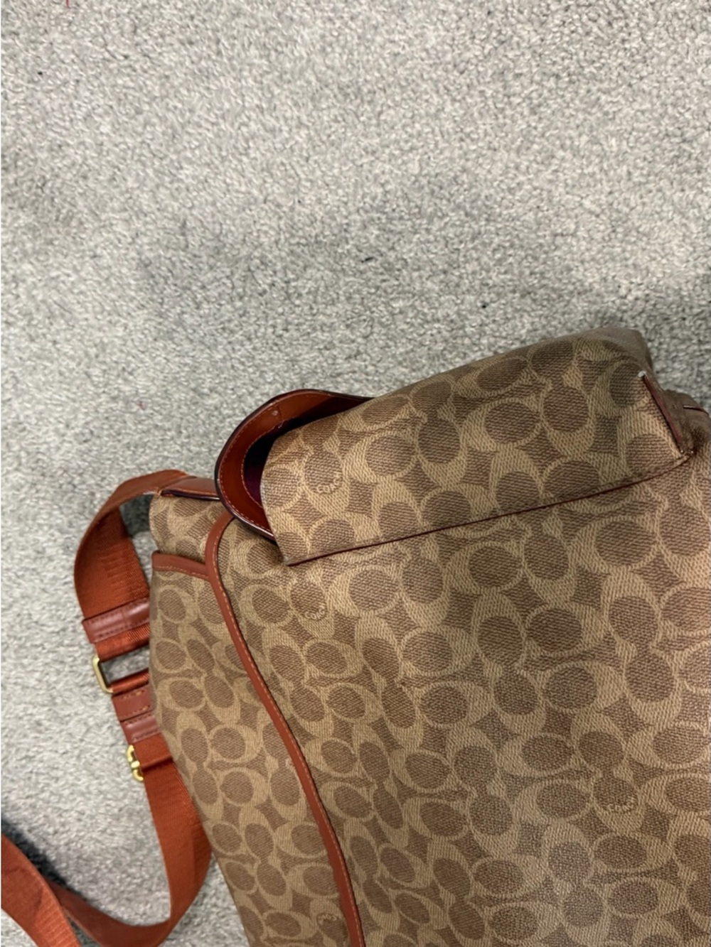 Coach Coated Leather Messenger Baby Diaper Bag - Brown - F18373 - Picture 3 of 4